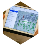 Tablet displaying a GIS map